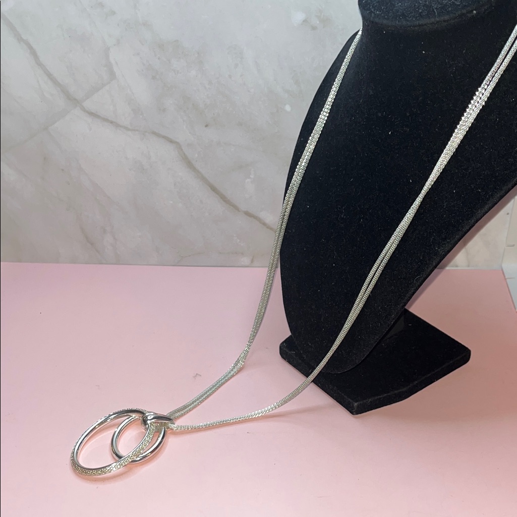 Dana Buchman Silver Double Ring Necklace